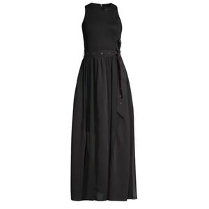 Toccin Black Belted Maxi Dress